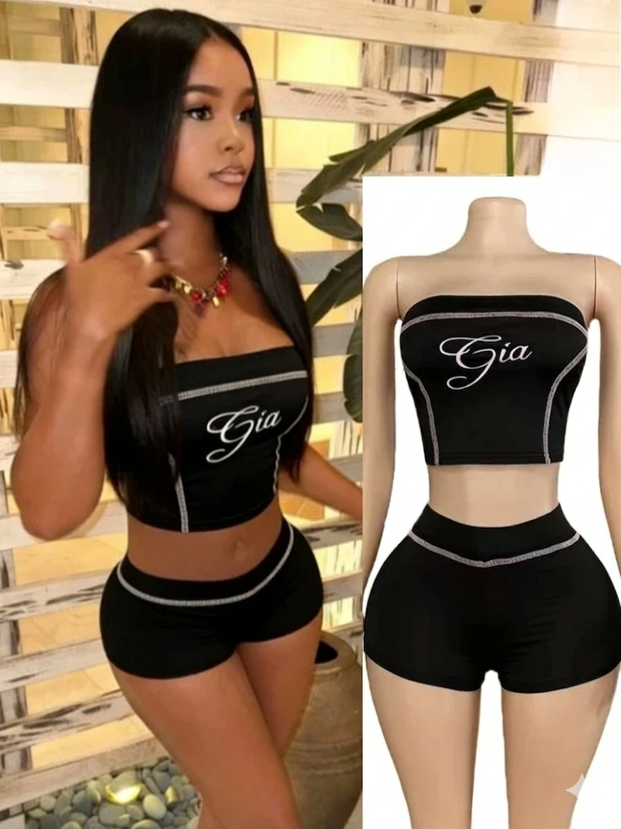 Strapless Matching Shorts Set for Women