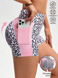 Leopard Print Yoga Shorts