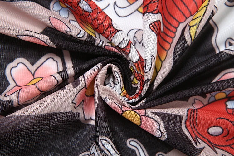 Peach Aesthetic Printed Slim Fit Playsuit