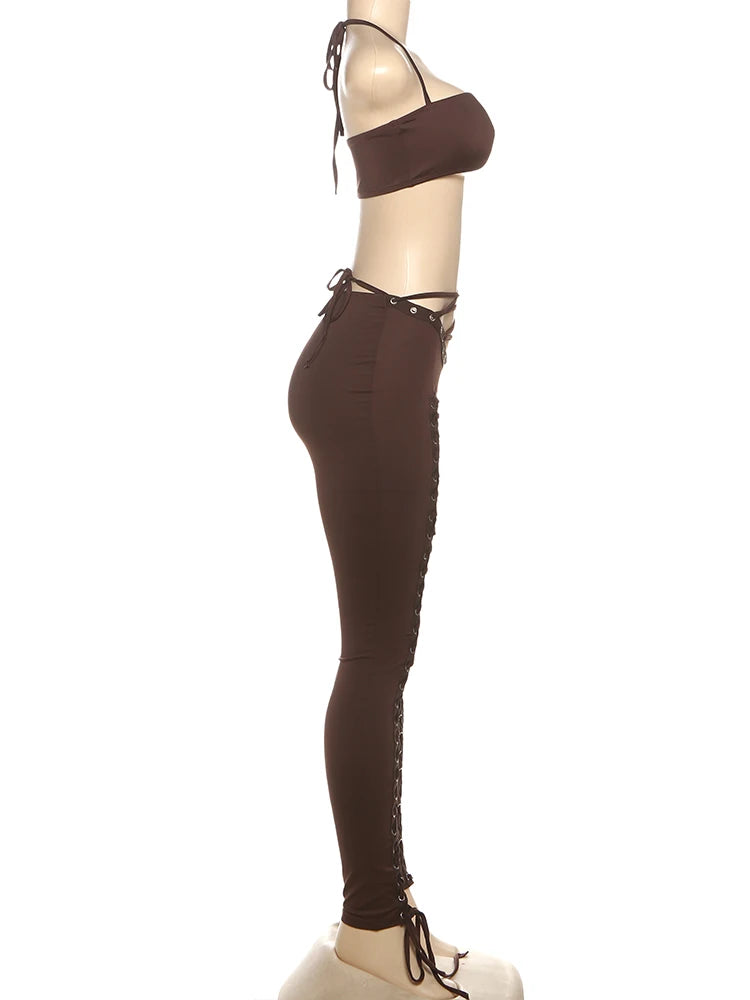 Midnight Curve Halter Set