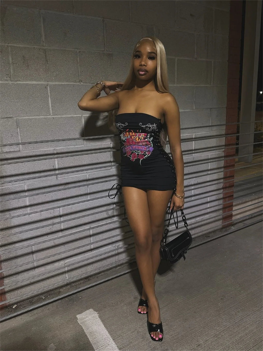 Side Cutout Shaping Mini Dress