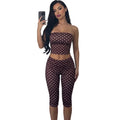 Kliou Polka Dots Print Shorts Suits Woman Sexy Wrap Chest Backless Tube Tops+Skinny Peach Hip Shorts Elegant Style 2 Piece Set