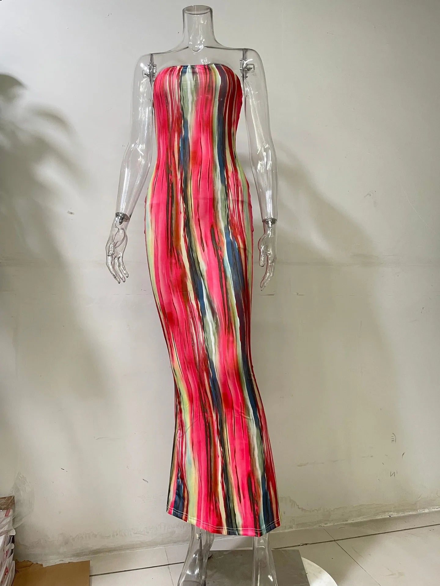 Off-Shoulder Curve Fit Long Dress