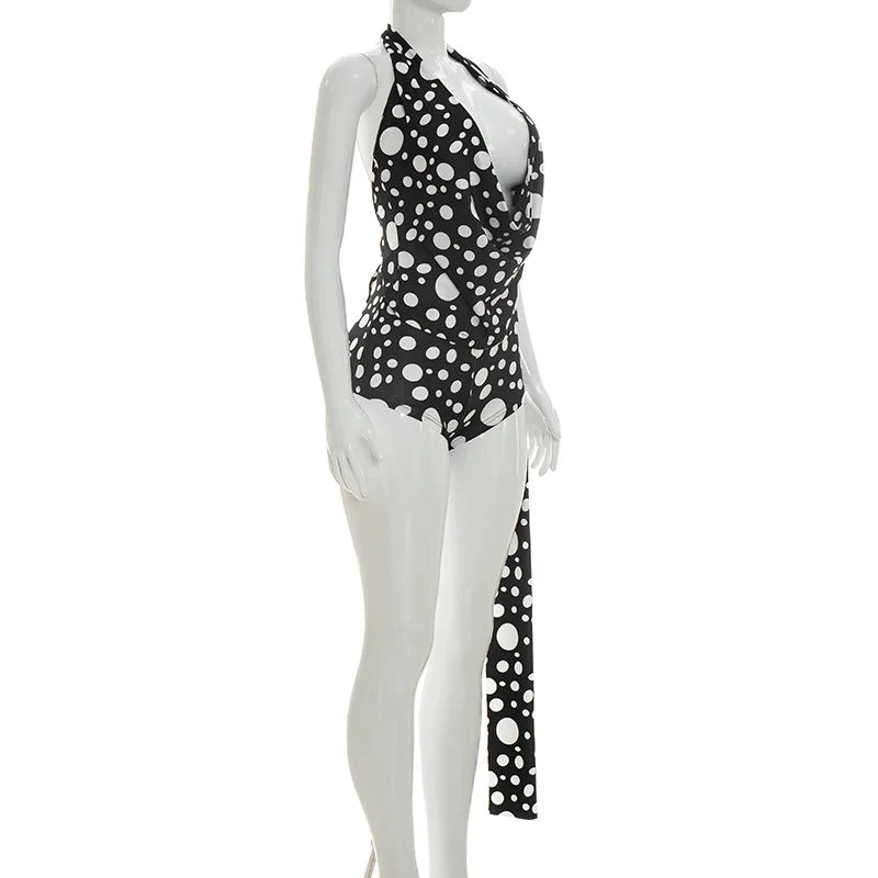 Ruched Lace-Up Crop Top & Fitted Shorts Set