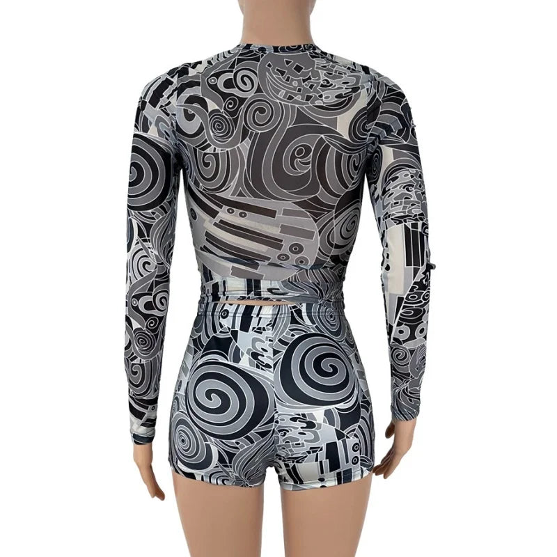 Modern Abstract Bodycon Set
