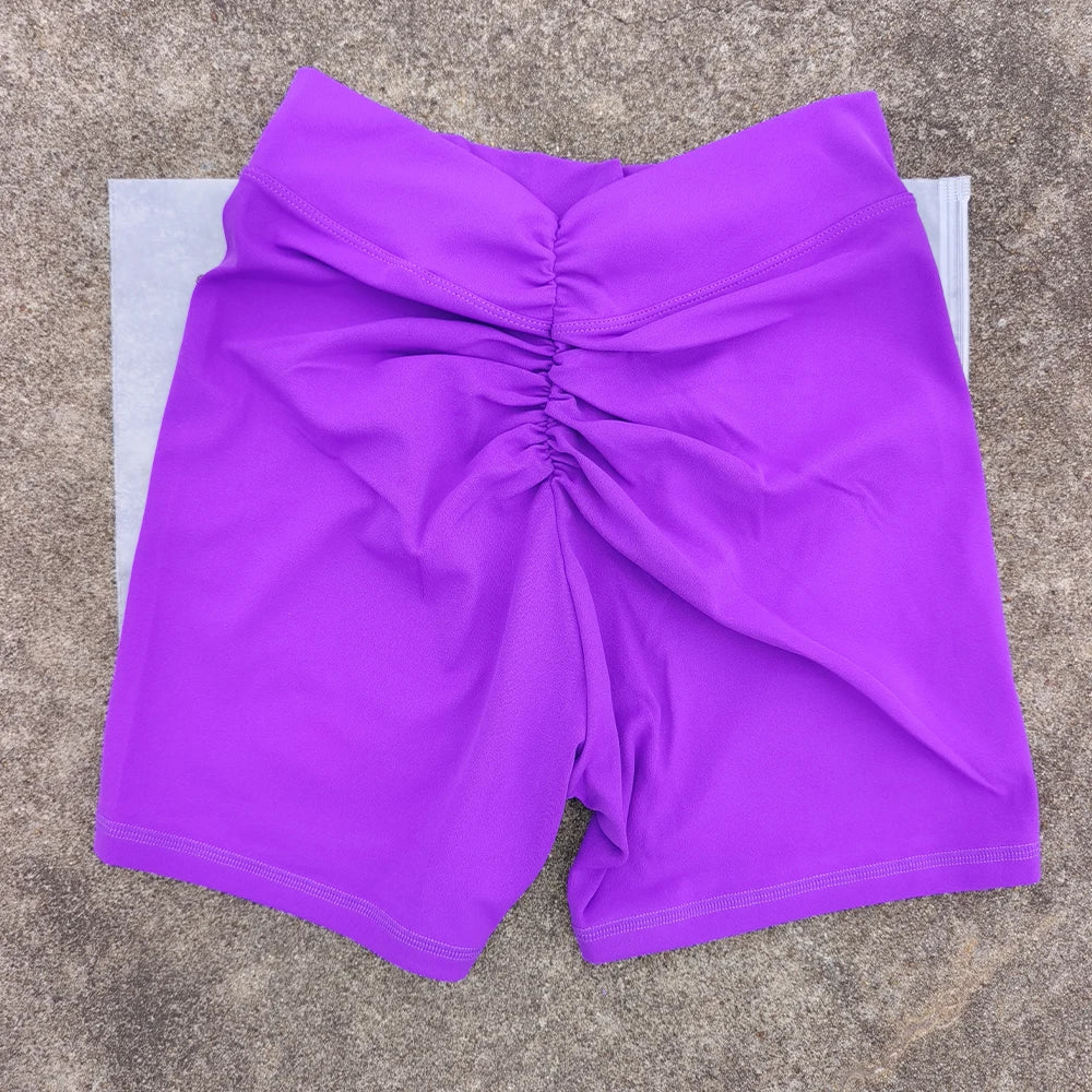Deep V High-Waist Yoga Shorts
