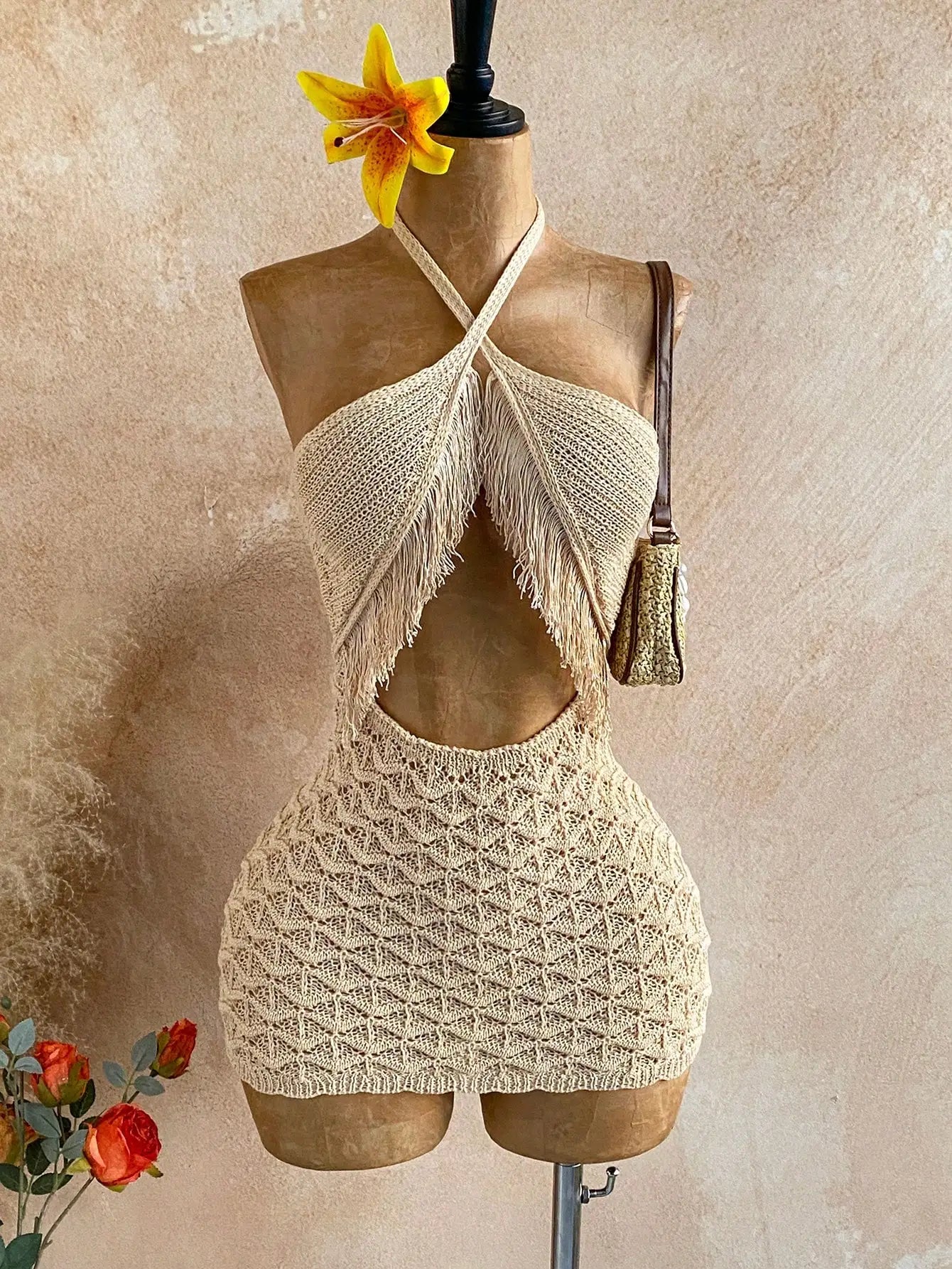 Beach Babe Backless Fringe Dress