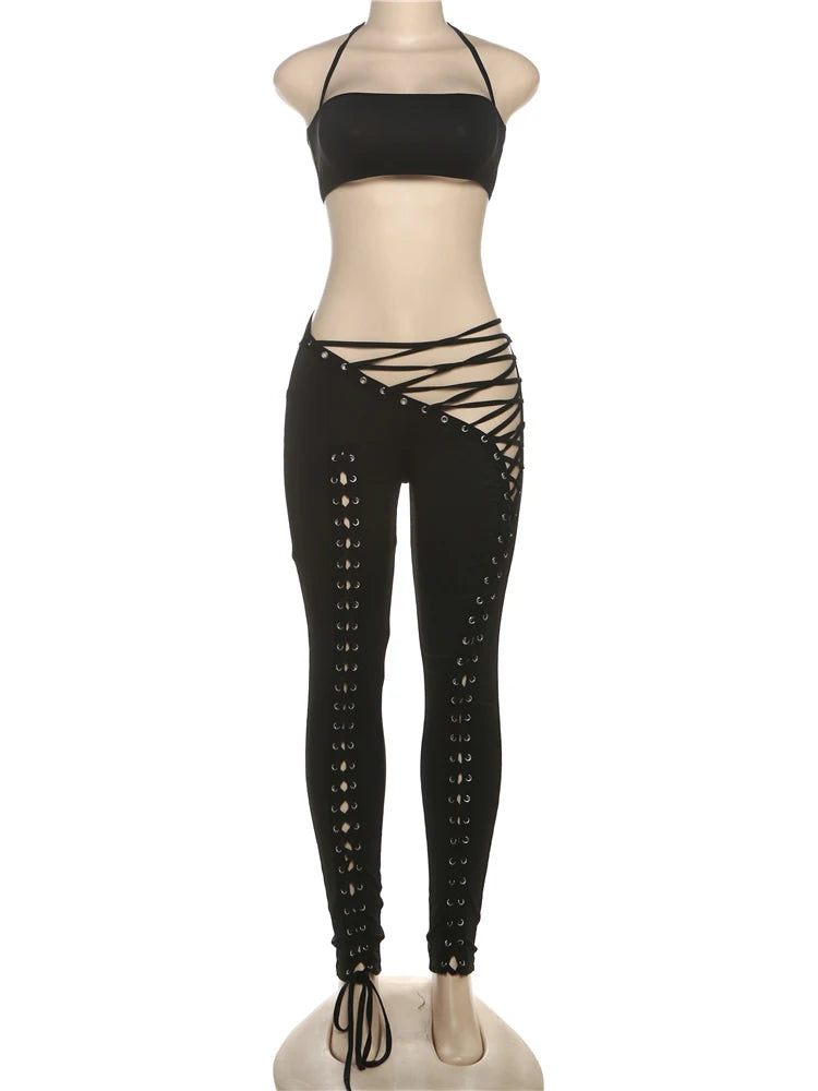 Midnight Curve Halter Set