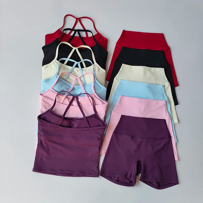 Ribbed Halter Top & Shorts Set
