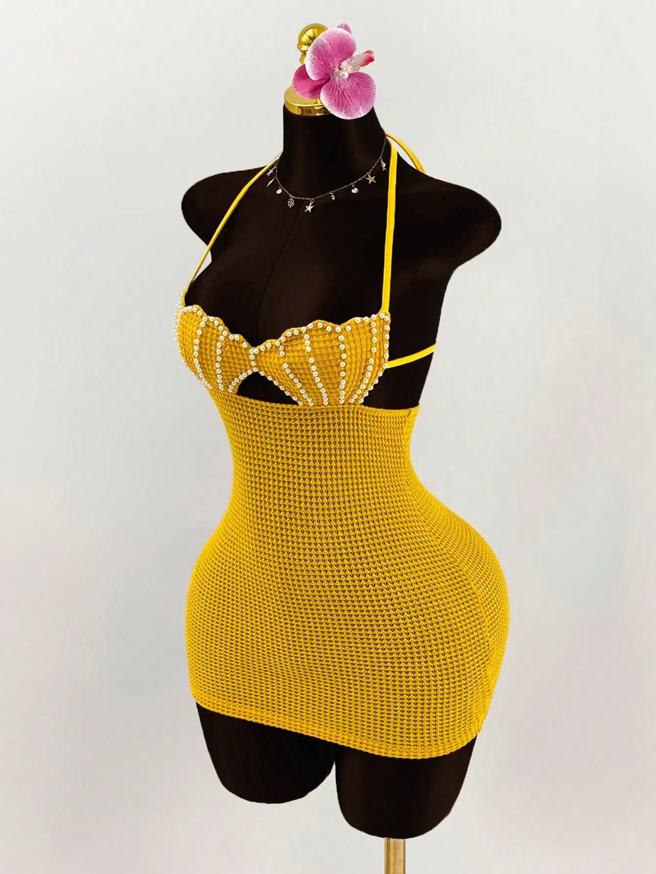 Pearl Crotchet Bodycon Dress