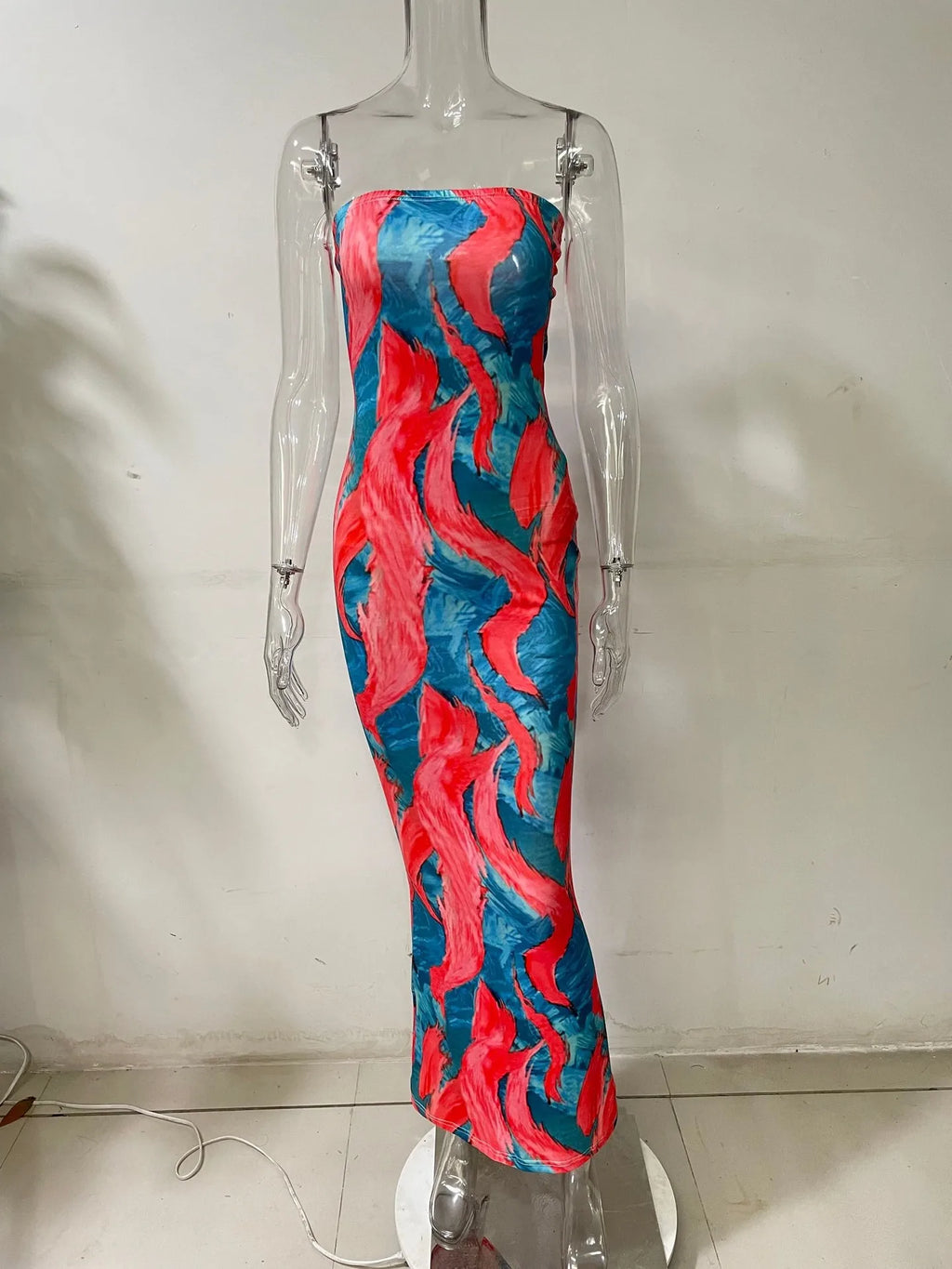 Off-Shoulder Curve Fit Long Dress