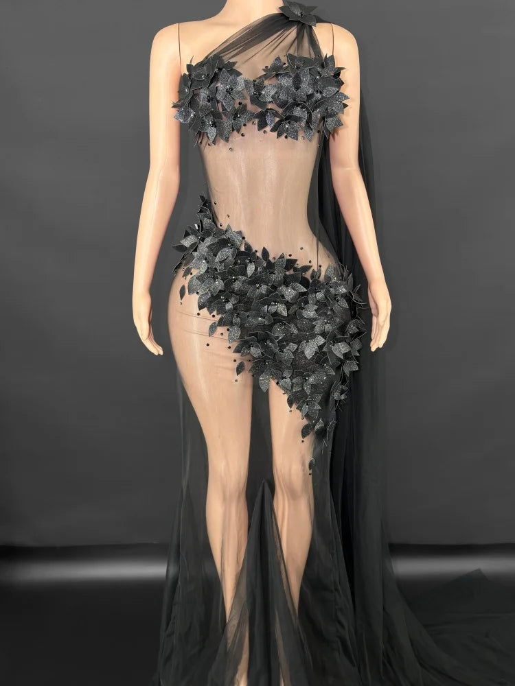 Luxe Bloom Embellished Gown