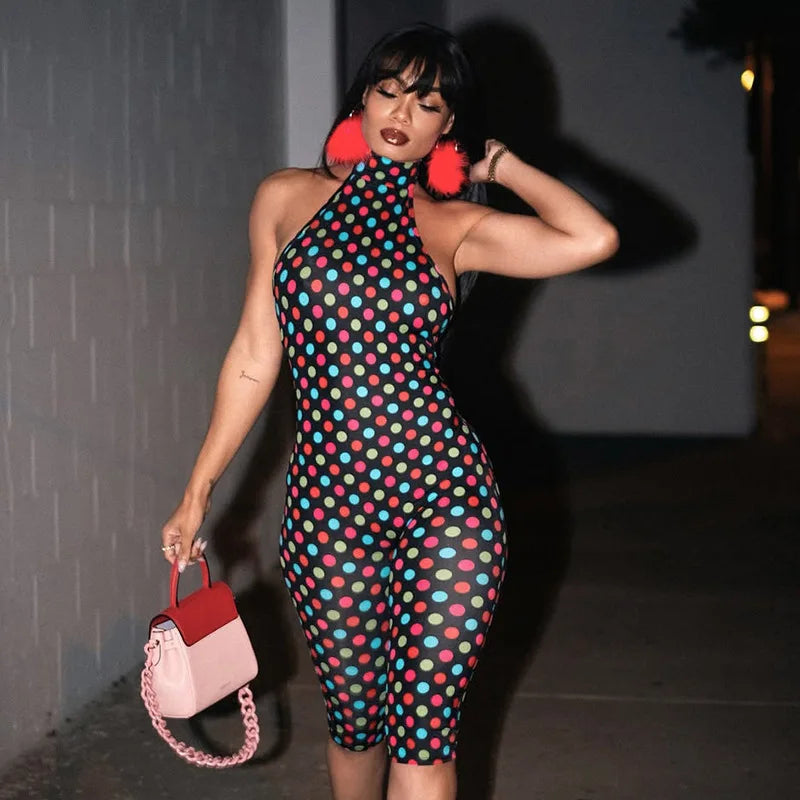 Polka Dot Halter Romper