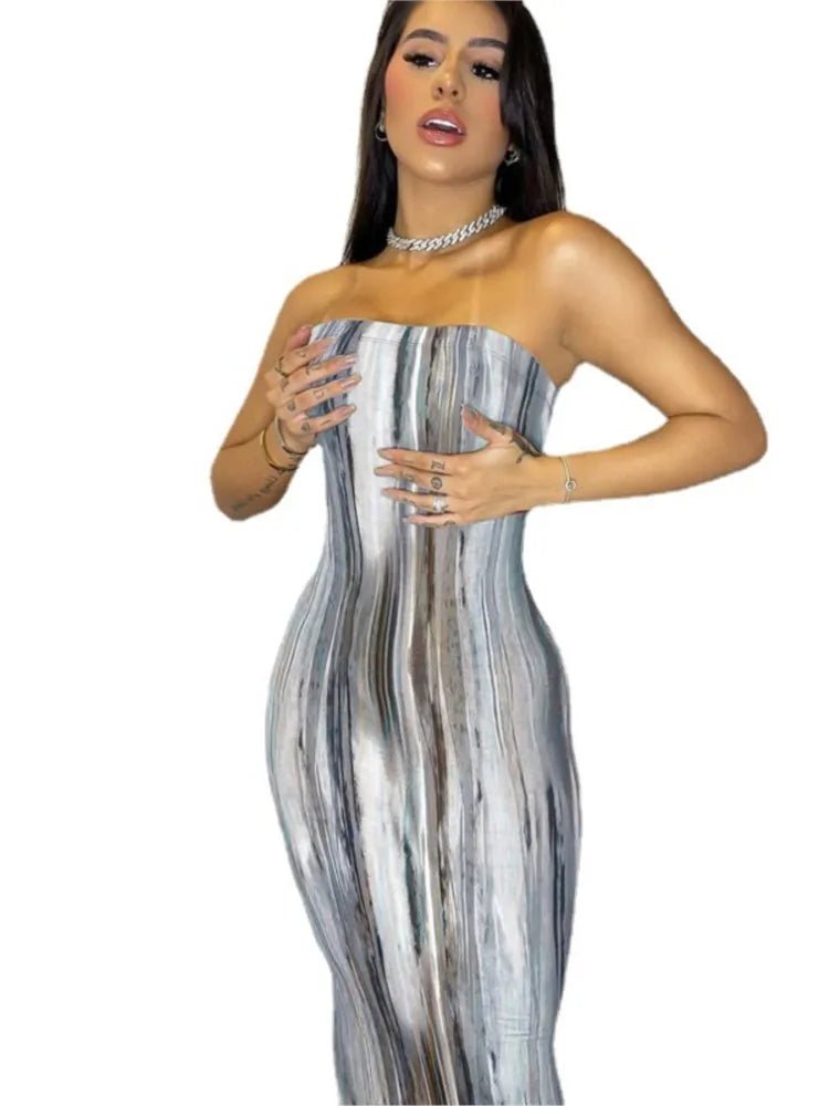 Off-Shoulder Curve Fit Long Dress