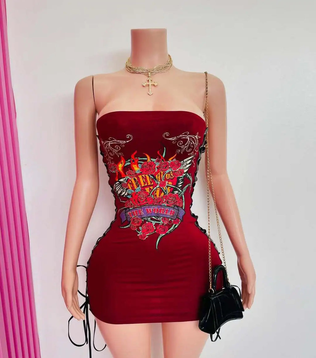 Side Cutout Shaping Mini Dress