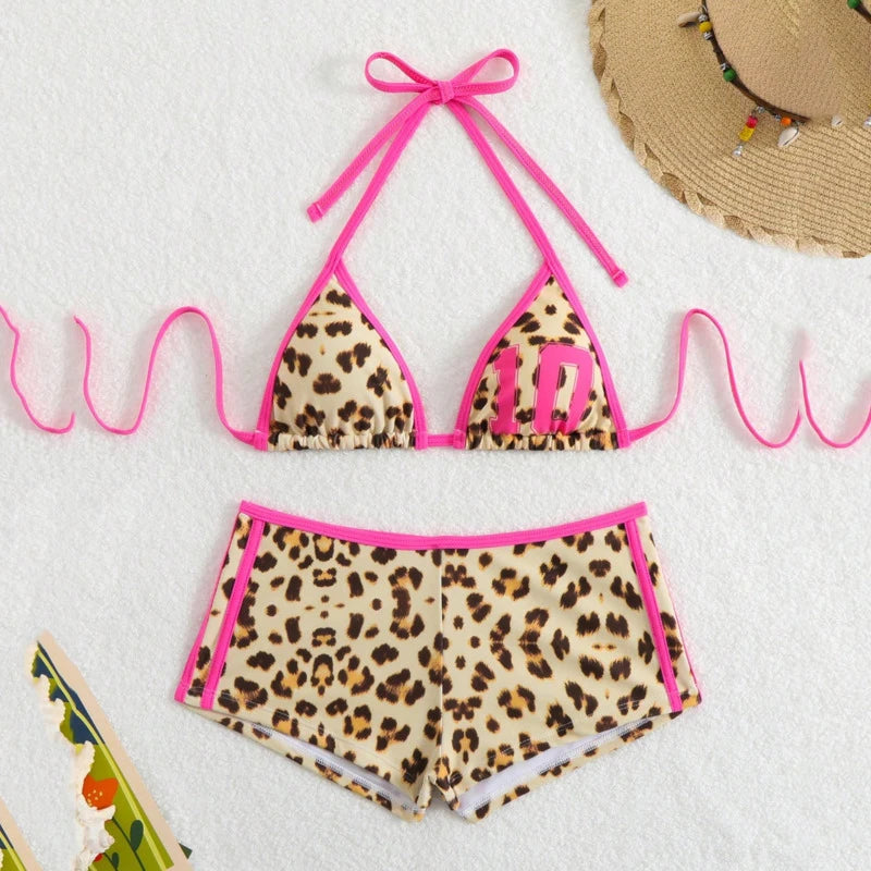 Leopard Bikini + Shorts Set