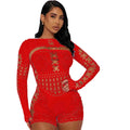 Sheer Sculpt Long Sleeve Romper