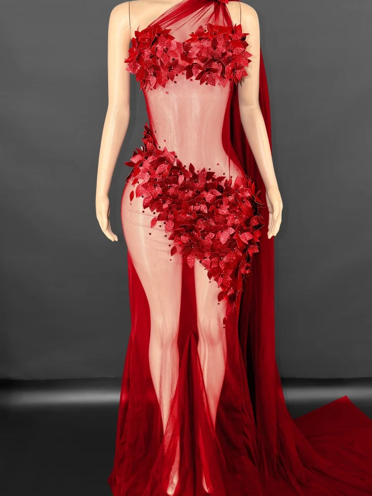 Luxe Bloom Embellished Gown