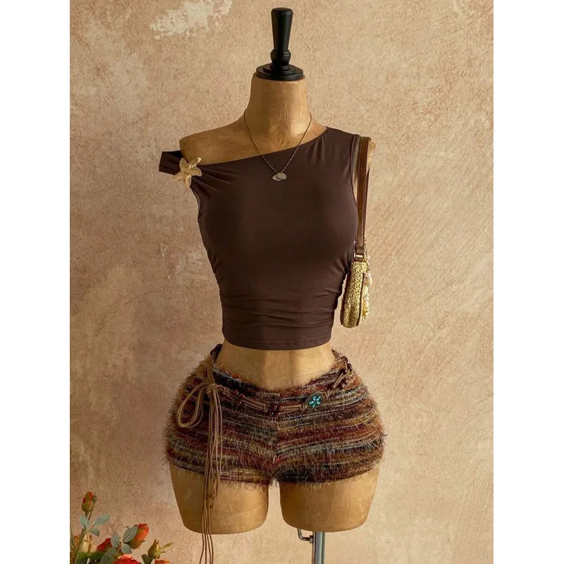 Cutout Waist Summer Set