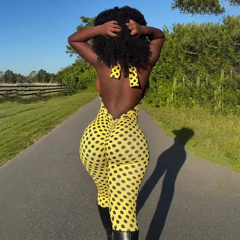 Polka Dot Halter Romper