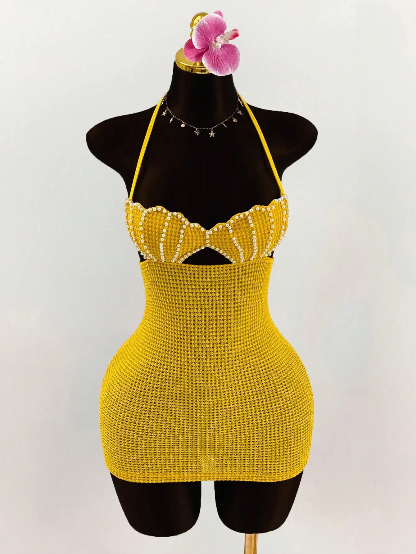 Pearl Crotchet Bodycon Dress