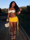 Slim Fit Tassel Hem Mini Skirt