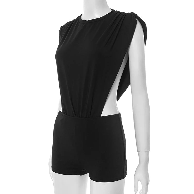 After Dark Halter Bodysuit 2-Piece Shorts Set