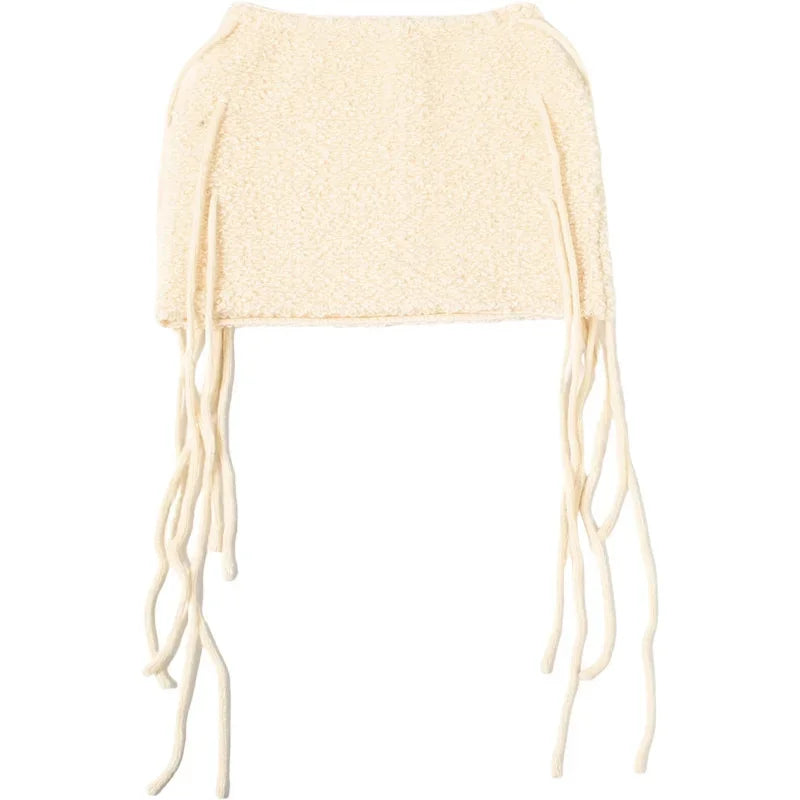 Hip-Hugging Tassel Mini Skirt