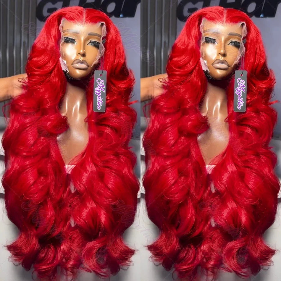 Red Body Wave HD Lace Wig – Brazilian Human Hair (13x6 / 13x4