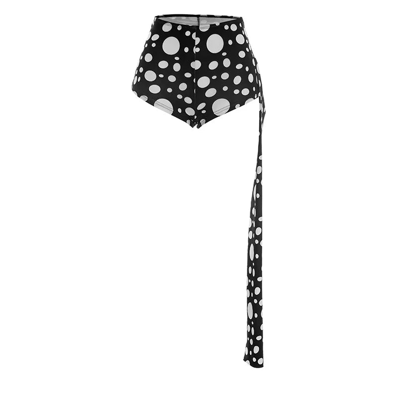 Ruched Lace-Up Crop Top & Fitted Shorts Set