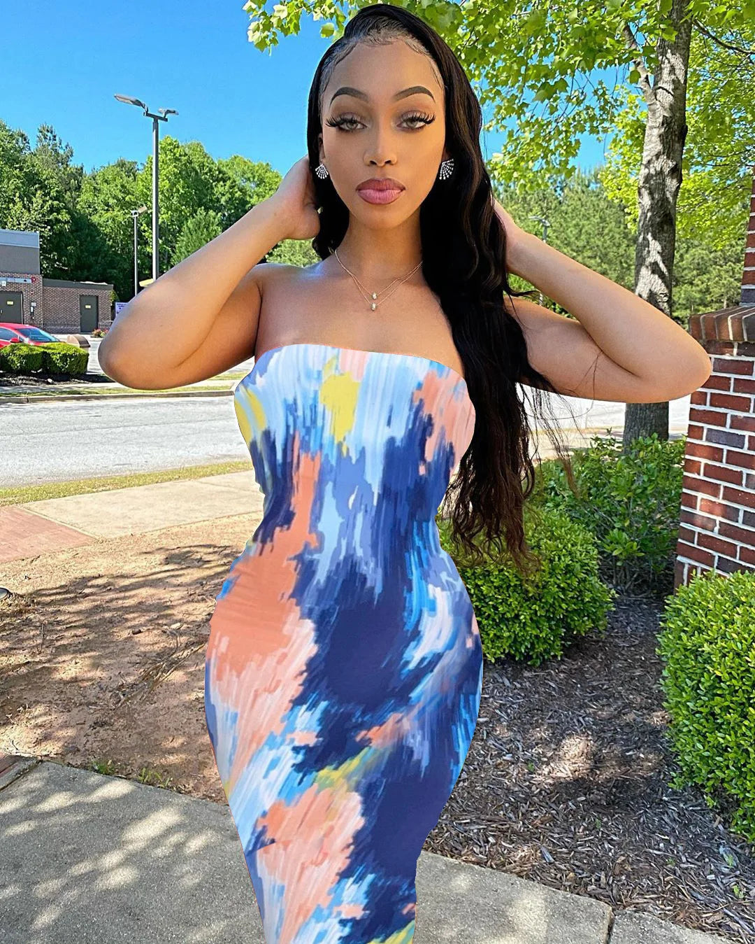 Off-Shoulder Curve Fit Long Dress