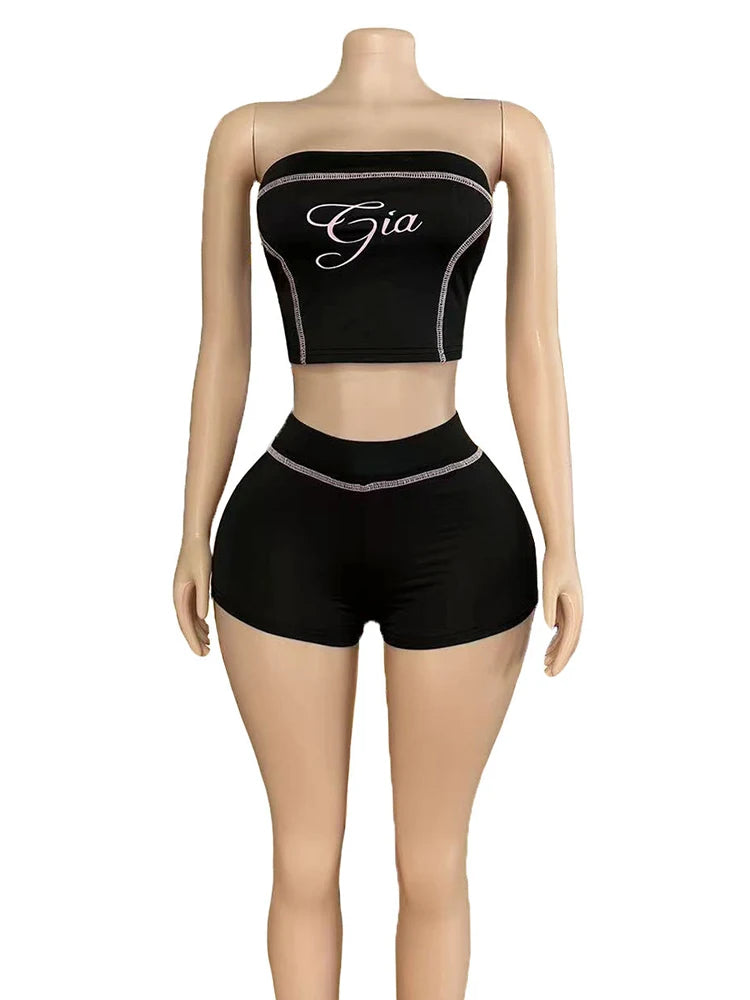 Strapless Matching Shorts Set for Women