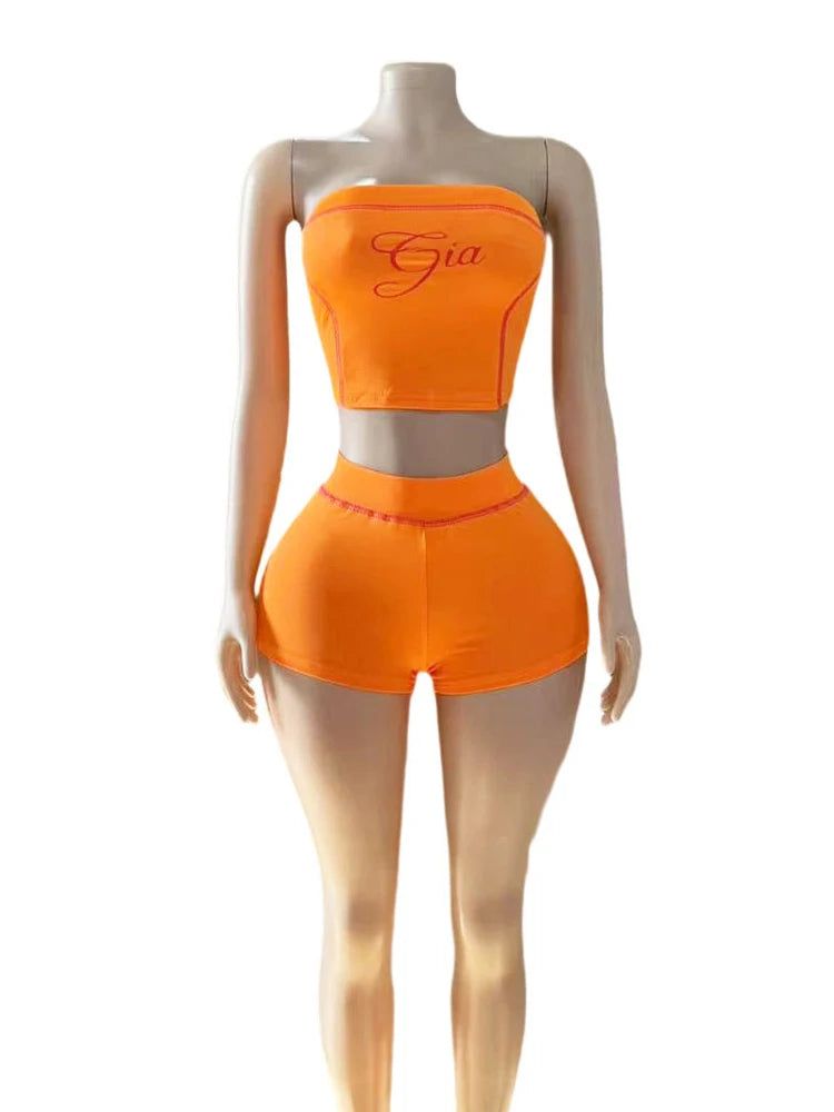 Strapless Matching Shorts Set for Women