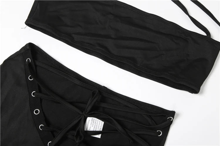 Midnight Curve Halter Set