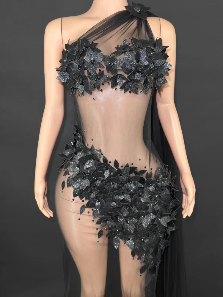 Luxe Bloom Embellished Gown