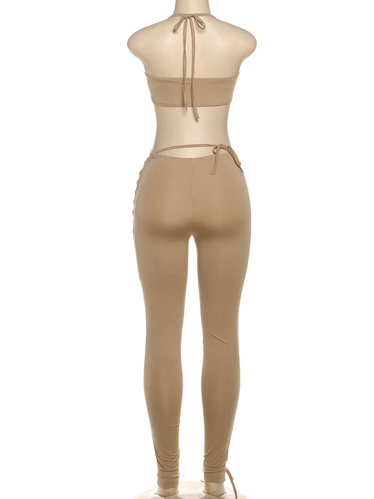 Midnight Curve Halter Set
