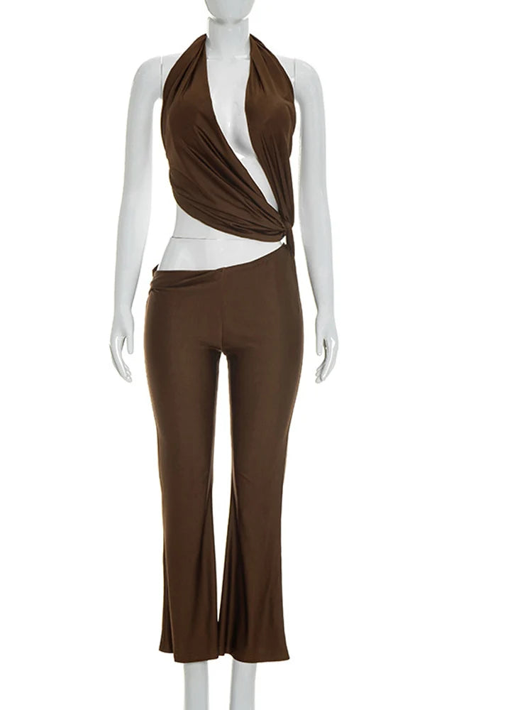 Mocha Muse Backless Jumpsuit