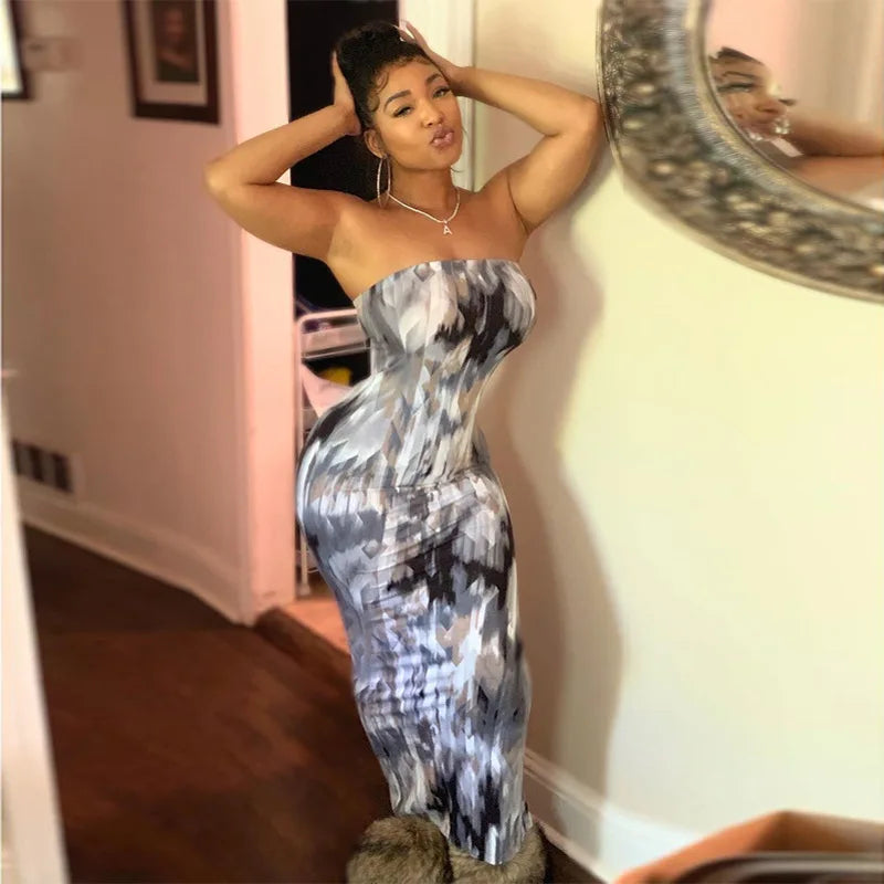 Off-Shoulder Curve Fit Long Dress