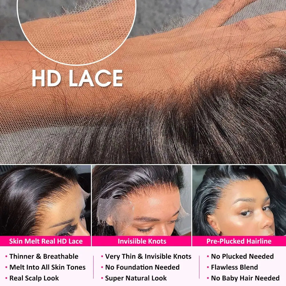 Body Wave HD Lace Wig – 13x6 Frontal, 250% Density, Pre-Plucked