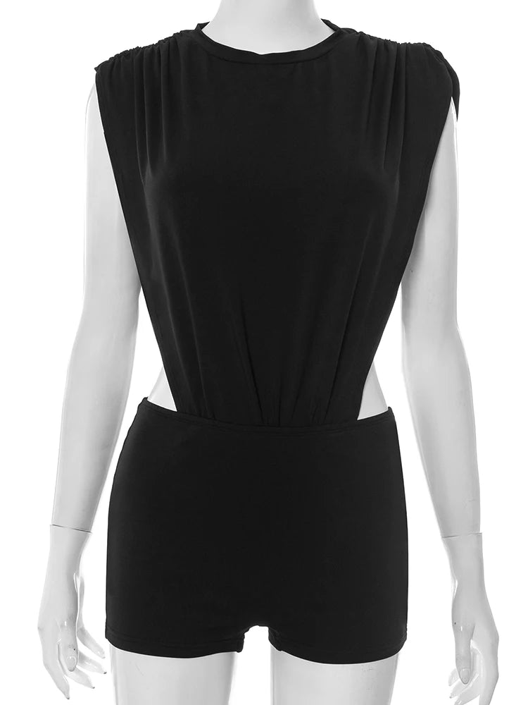 After Dark Halter Bodysuit 2-Piece Shorts Set