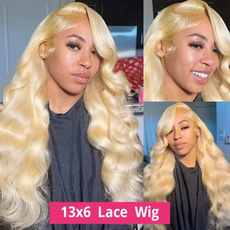 Honey Blonde 613 HD Lace Frontal Wig (13x6) – 250% Density Body Wave
