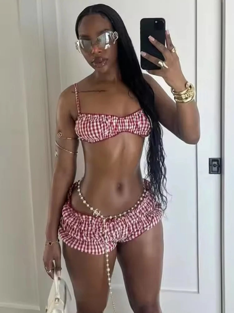 Striped Ruched Set