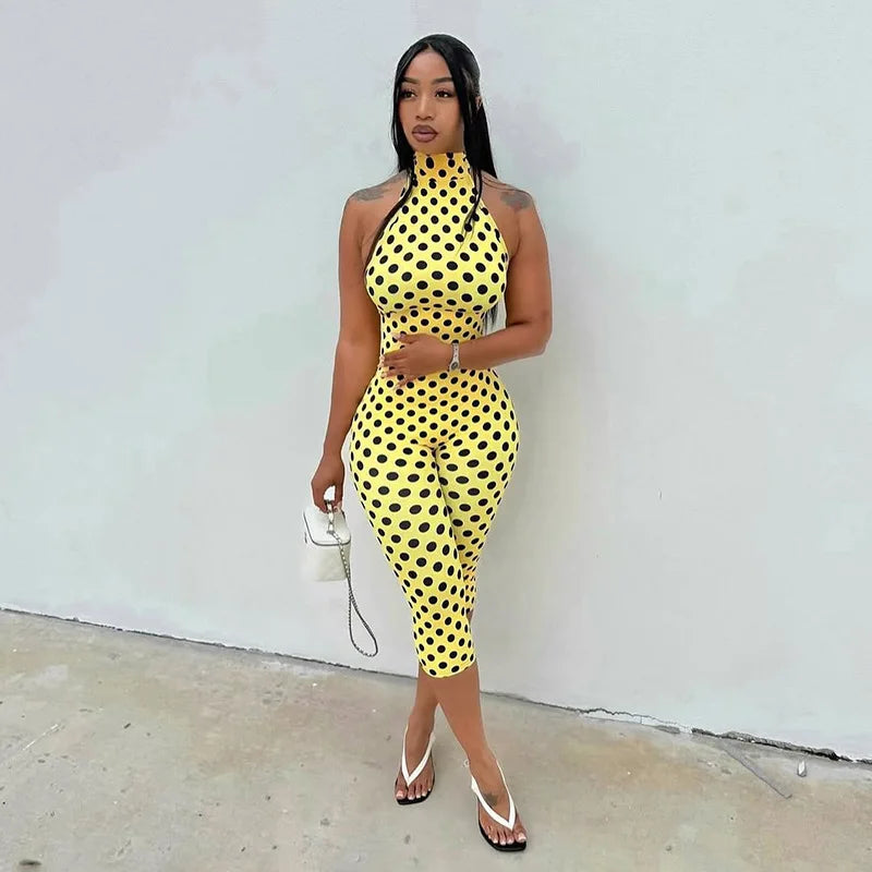 Polka Dot Halter Romper