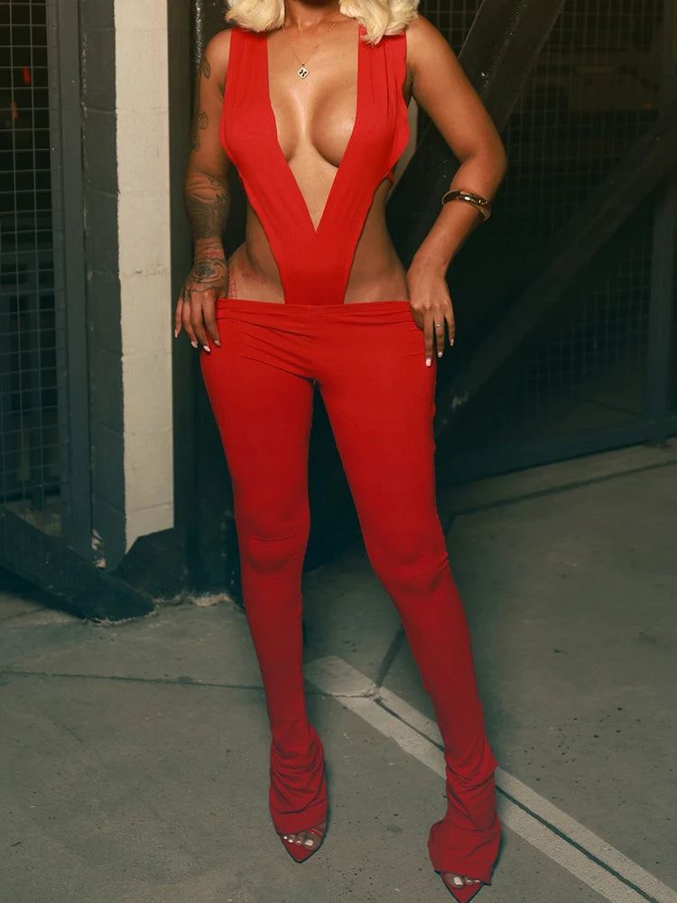 2-Piece Bodycon Bodysuit and Legging Outfit