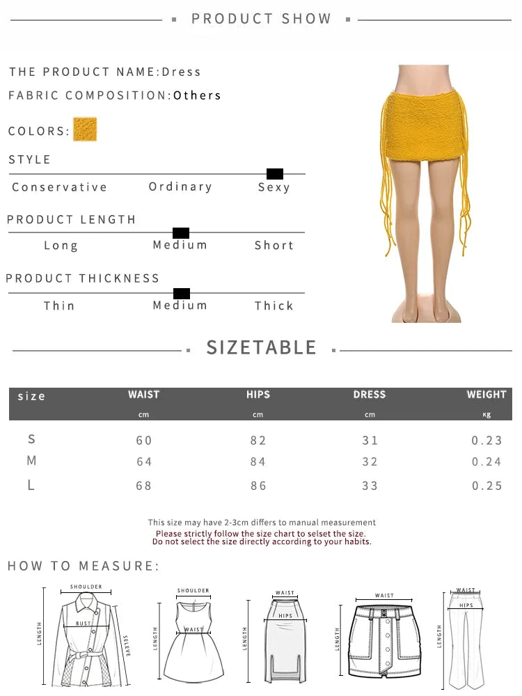 Slim Fit Tassel Hem Mini Skirt
