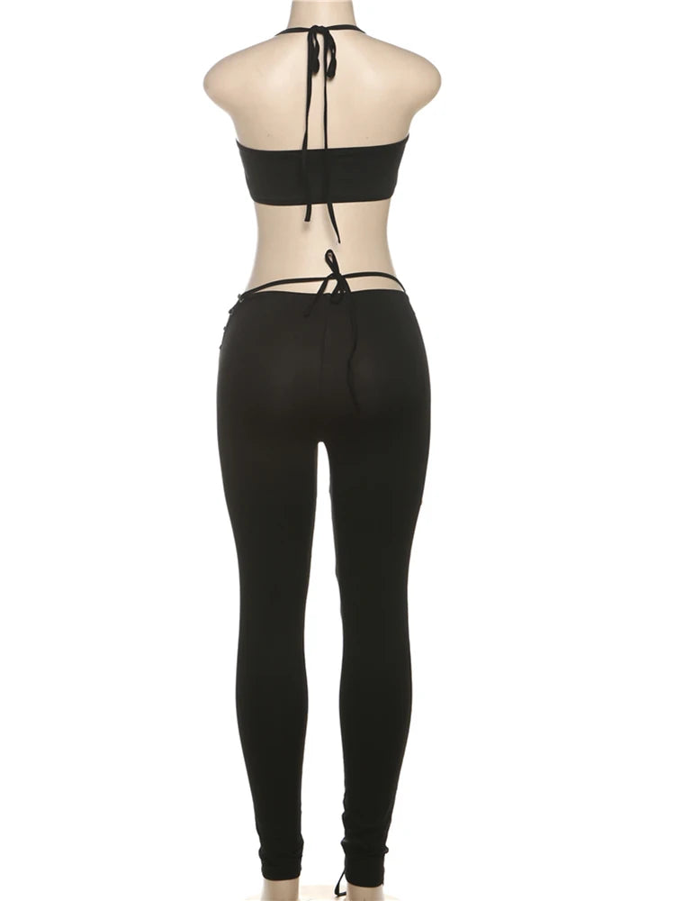Midnight Curve Halter Set