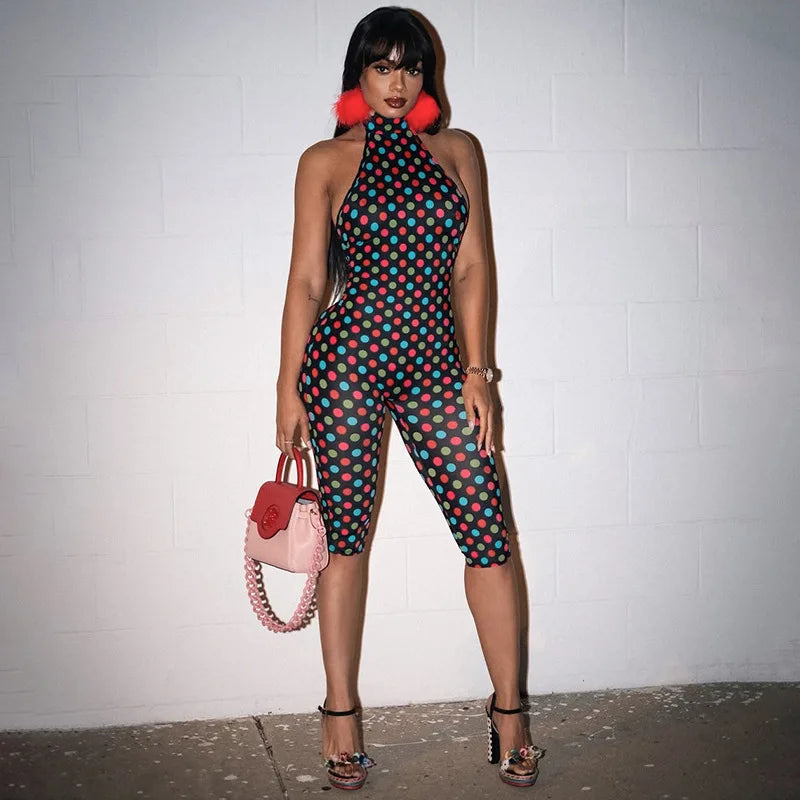 Polka Dot Halter Romper