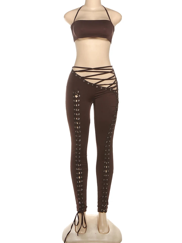 Midnight Curve Halter Set