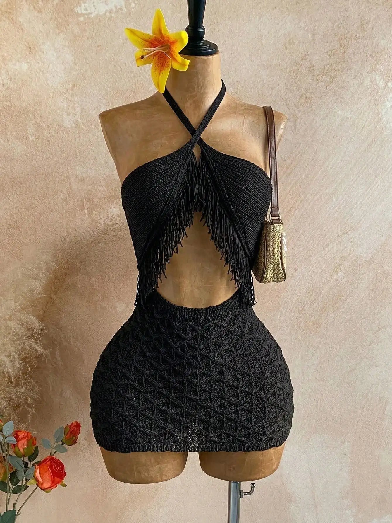 Beach Babe Backless Fringe Dress