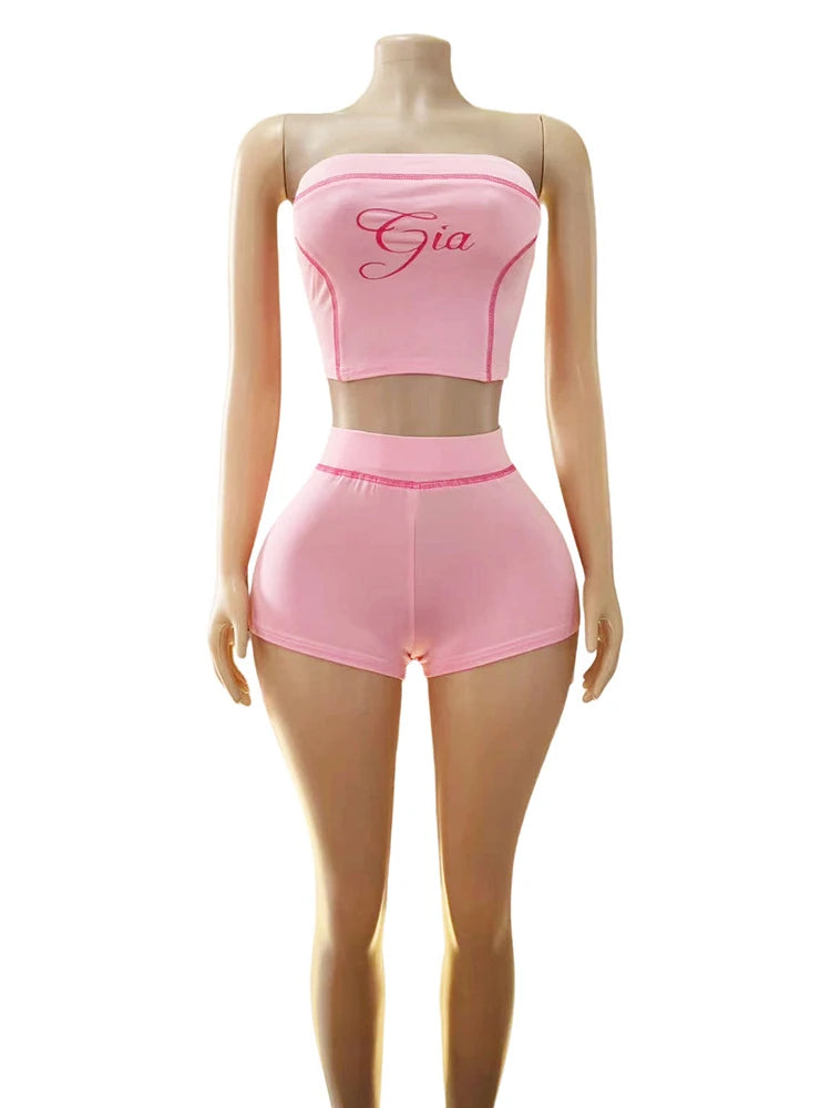 Strapless Matching Shorts Set for Women